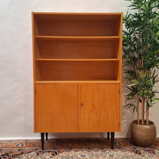 Vintage Mid-Century Open Boekenkast - Highboard – Boekenkasten, Metal, Wood (photo 3 of 11)