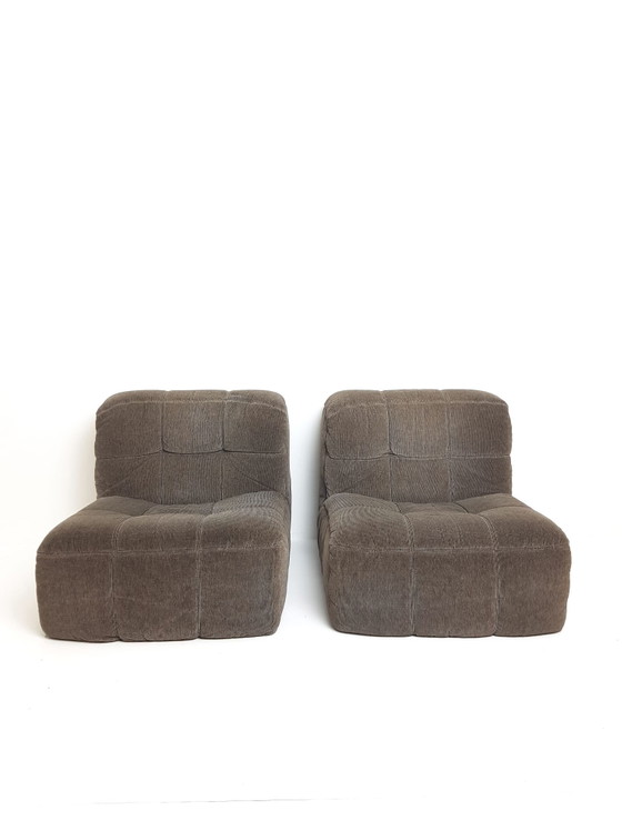 Kimba Lounge Fauteuil Michel Ducaroy Ligne Roset 2 Elementen – 2 zitsbanken, Polyester, Textile, Vintage (photo 4 of 15)