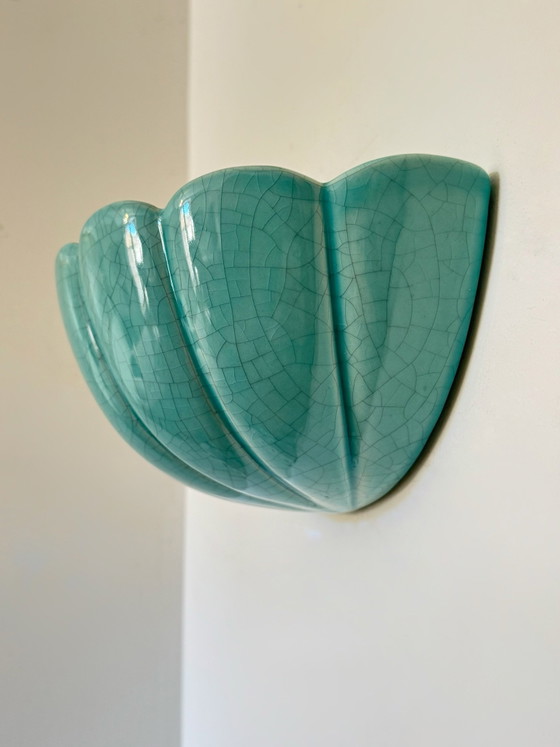 Applique a conchiglia in ceramica craquelé anni '80 (photo 2 of 10)