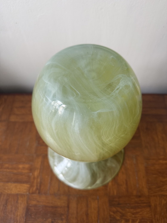 Image 1 of Yellow glass vase, hand-painted cold