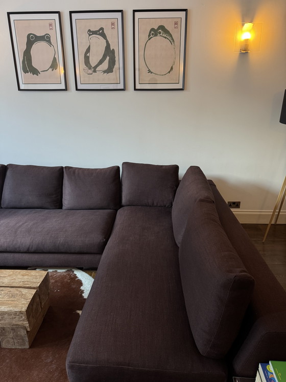 Image 1 of Sofá esquinero modular de 2 piezas Minotti Andersen Line - marrón oscuro