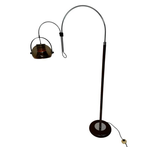Dijkstra - Rare model - Space Age Design / MCM Floor lamp with two arcs - Smoked Acrylic