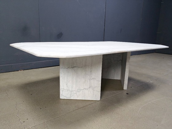 Image 1 of Table basse vintage en marbre blanc, 1970