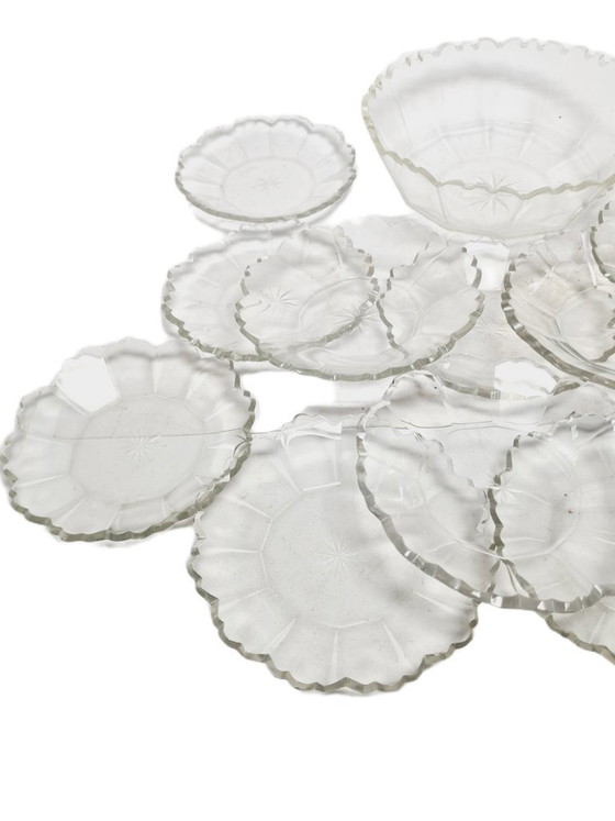 Duitse Biedermeier dessertset, jaren 1850, set van 13 – Tafelwaar, Glass (photo 14 of 17)
