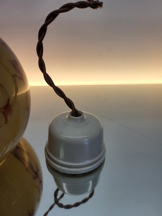 Image 1 of Lampada in vetro opalino Art déco, Verreries de Scailmont, Henri Heemskerk, Belgio