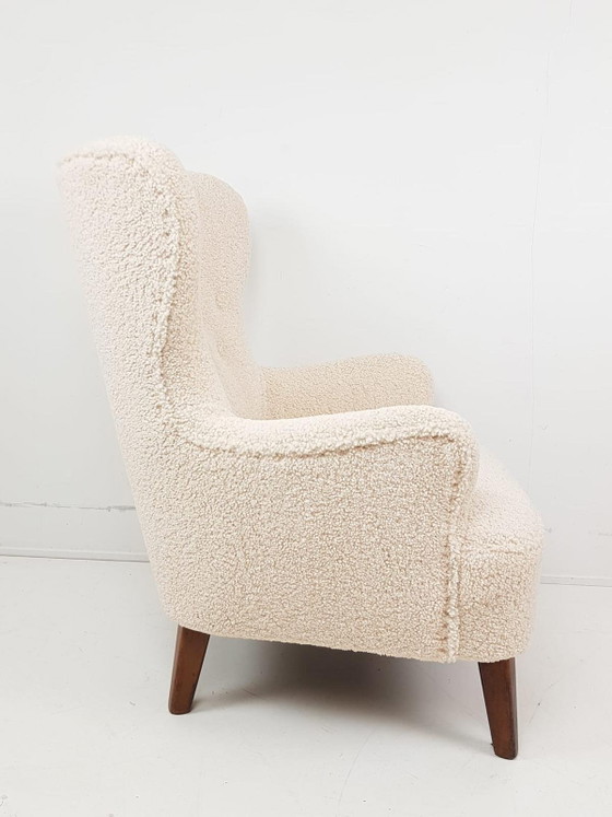 Fauteuil Artifort vintage en tissu Teddy, récemment retapissé, modèle homme – Wood, Textile (photo 6 of 8)