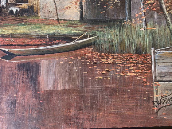 Stunning Vintage Autumn Landscape Oil Painting – Paintings & Drawings, Canvas (photo 8 of 13)