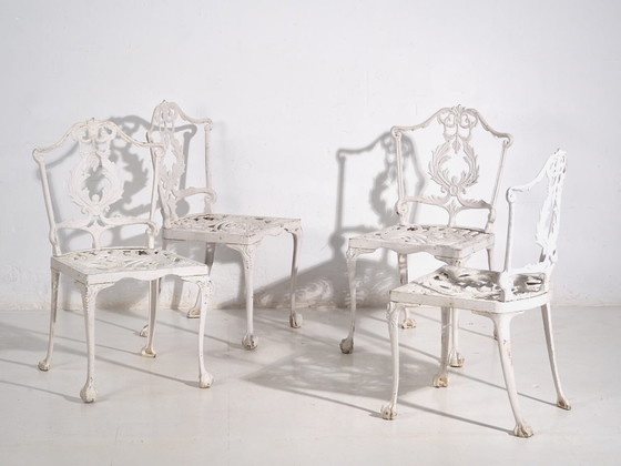Table et chaises de jardin vintage blanches (c.1950). Ensemble de 5 pièces – Ensembles de jardin, Aluminium (photo 19 of 40)