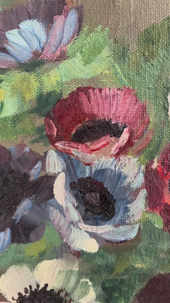 Large vintage original floral still life painting with fruit – Paintings & Drawings, Wood, Canvas (photo 4 of 21)