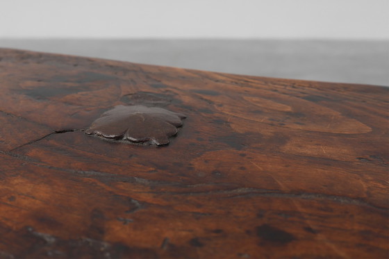 Image 1 of Tavolino brutalista spagnolo del XVII secolo in legno e ferro battuto