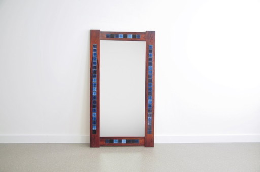 Palissander Spiegel Blauwe Keramische Tegels