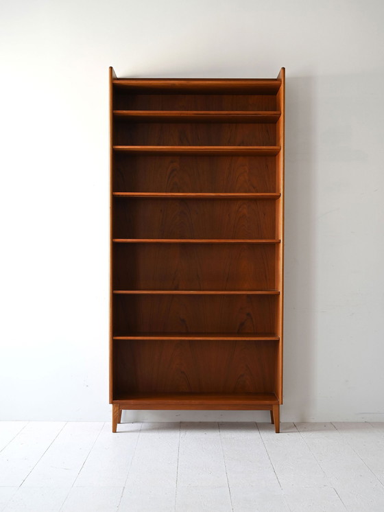 Image 1 of Scandinavian Wall Bookcase in Teak, 1950s/60s