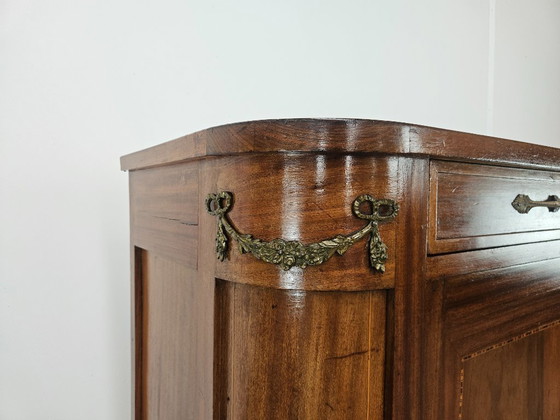 Image 1 of Early 20th century Art Nouveau sideboard with brass decorations