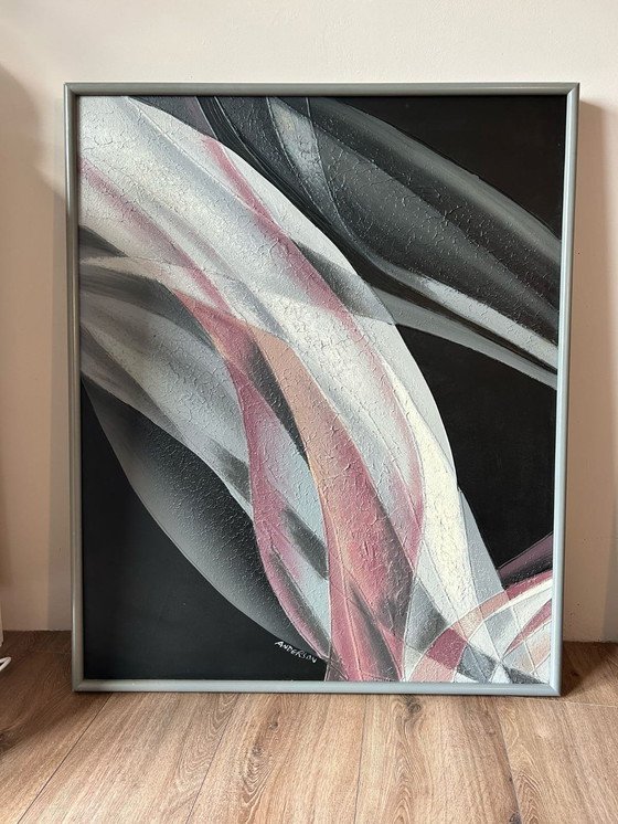 Image 1 of Anderson Mid - Century Oil On Canvas, Abstract Large Original Painting - 1960s/70s