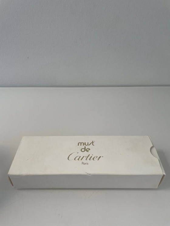 Image 1 of Bolígrafo Cartier Must Santos – Sin usar, platino, completo