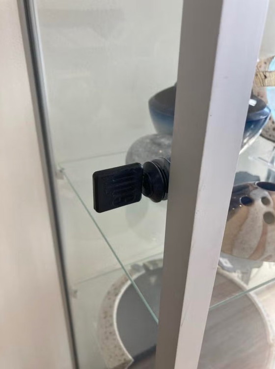 Image 1 of Display cabinet - glass and aluminium, with lighting and lock