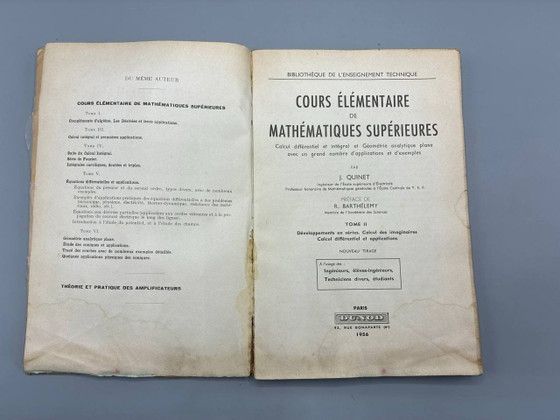 Elementary Course of Higher Mathematics – J. Quinet – Volumes I and II – Dunod – Coffee table books, Paper (photo 8 of 10)