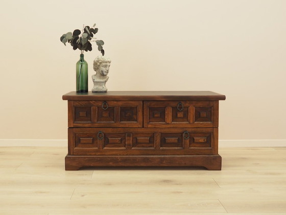 Commode danoise avec façades à panneaux, placage de chêne, années 1970, Bois, Métal, Marron, Vintage (photo 2 sur 11)