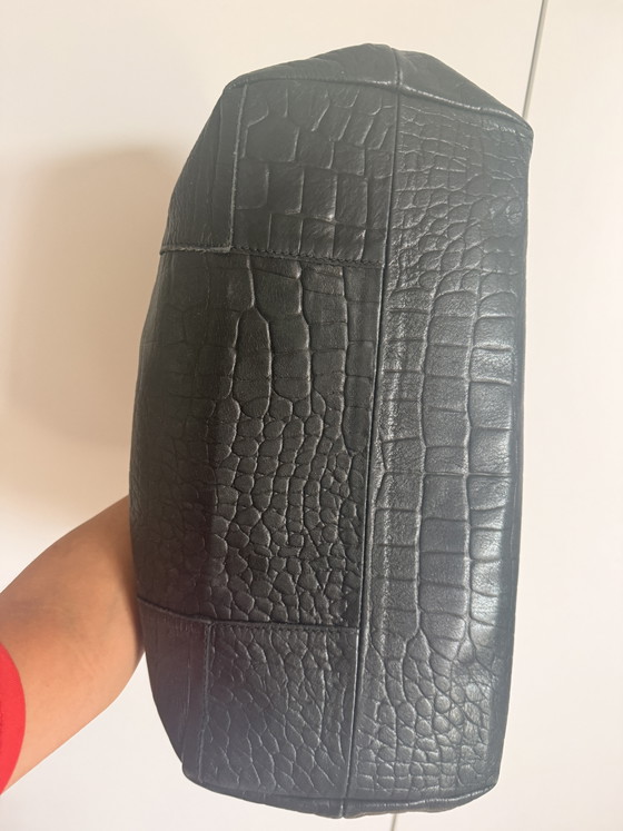 Bolso de compras Patrizia Pepe de piel negra – Bolso grande – Con relieve de cocodrilo – Bolsos tote (photo 3 of 15)