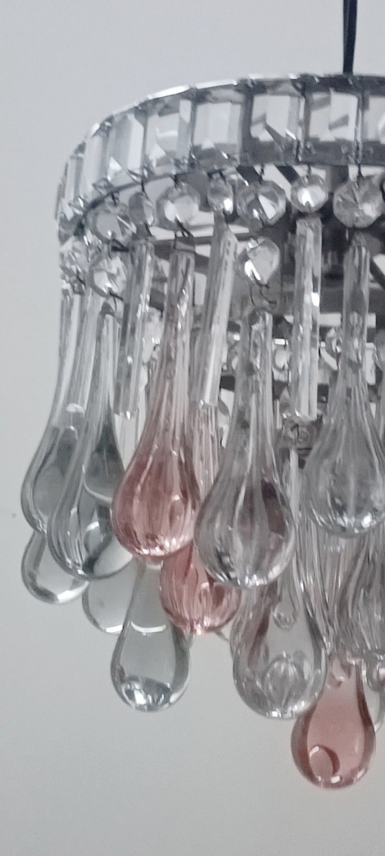 Image 1 of Lustre gouttes en verre de Murano 1960s
