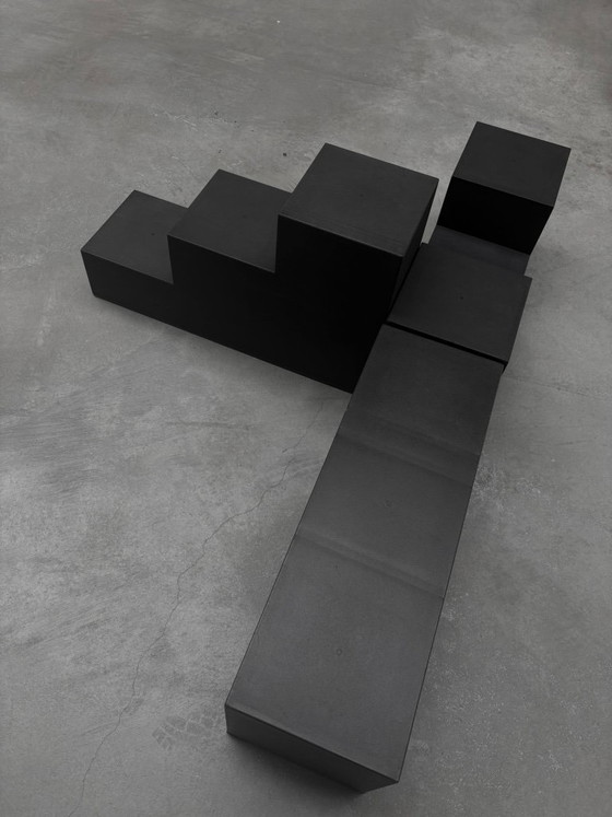 Image 1 of Salontafel met schaakmotief van Mario Bellini voor B&B Italia, jaren 70, set van 3