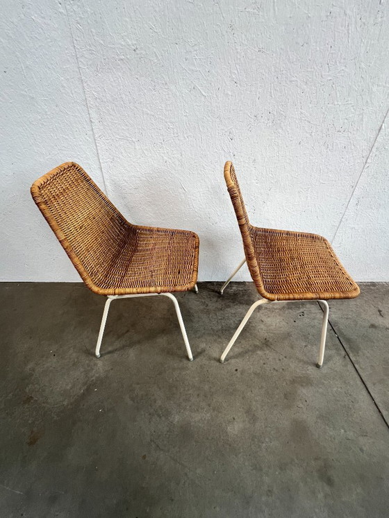 Image 1 of Tweetal vintage rotan stoelen, Dirk van Sliedregt, 1960's