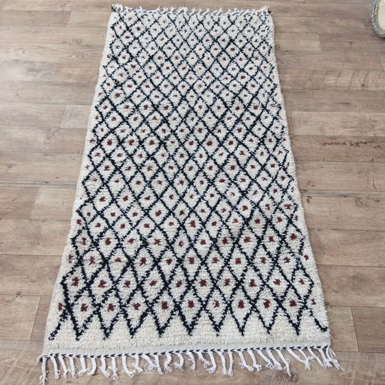 Image 1 of Diamond Berber Rug – Checked Berber Carpet | Moroccan Wool Rug | 204 × 102 cm