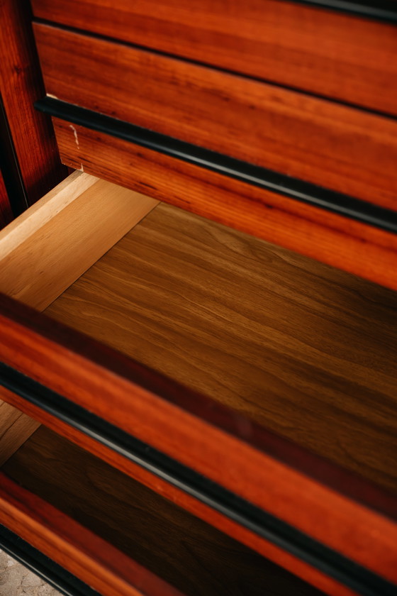 Image 1 of Monumental Rosewood Sideboard Zebrawood Lacquered Mid-Century Design 1970