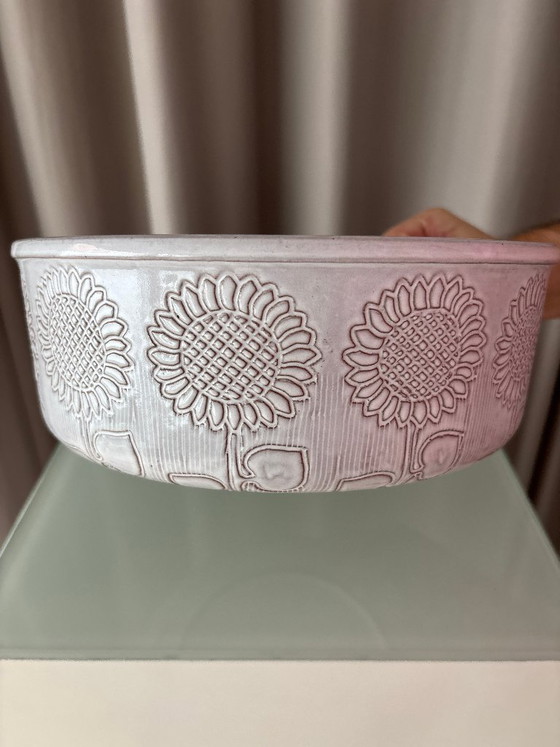 Bol en céramique vintage Ceramano Feuerkrone Sunflower, Allemagne de l'Ouest, années 1970, Vaisselle, Gris (photo 7 sur 8)