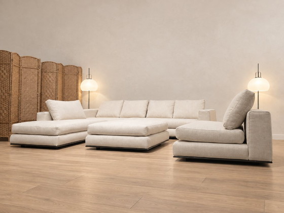 Set da 5 pezzi Minotti Hamilton, Rivestito di recente, Zona salotto, Altro, Tessile, Beige (foto 4 di 15)