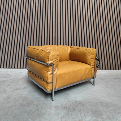 Cassina LC3 Armchair in Natural Camel Leather