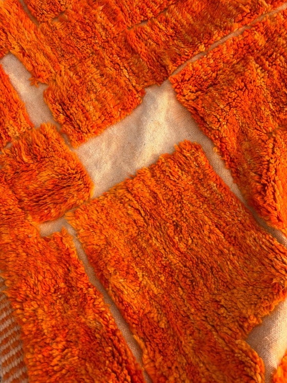 Tapis orange à motif géométrique, Laine (photo 3 sur 12)