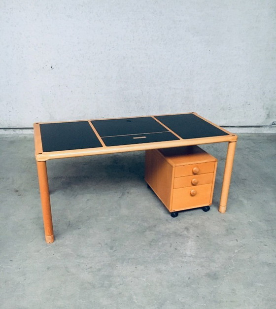 Image 1 of Scandinavian Ergonomic Design Writing Desk and Stool, Stokke 1980's