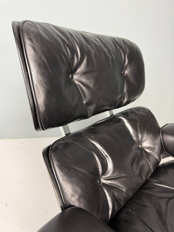 Image 1 of Poltrona Eames Lounge completamente nera di Herman Miller, anni '70