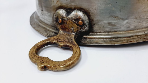 Image 1 of Antique Tinned Copper Roasting Pan