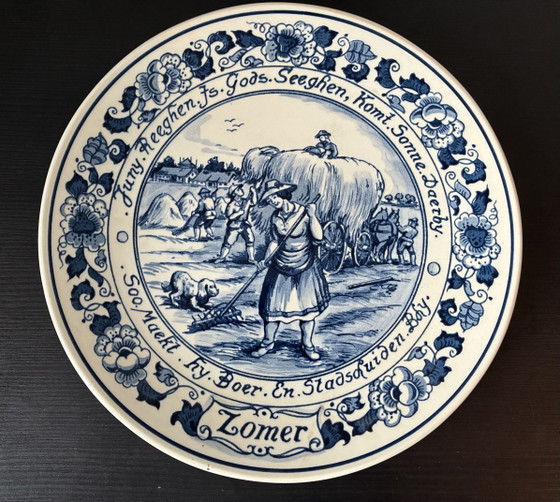 4 Getijden Delfsblauw Royal Goedewaagen – goedewaagen royal, Wanddecoratie, Ceramic (photo 6 of 6)