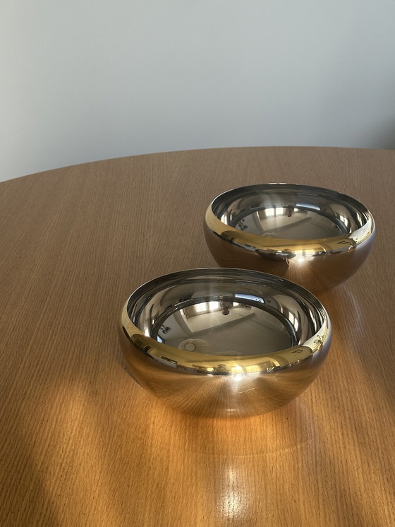 Image 1 of 2 insalatiere vintage Alessi - Acciaio inossidabile argento e oro