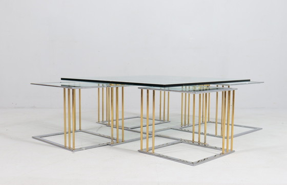 Image 1 of Coffee Table/ Tisch Mit Vier Satztischen Von Rolf Benz, Hollywood Regency, 1980Er Jahre