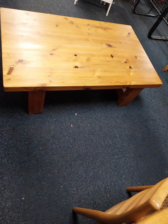 Image 1 of 1 table basse en pin des années 1970, 130 x 80 cm, hauteur 40 cm