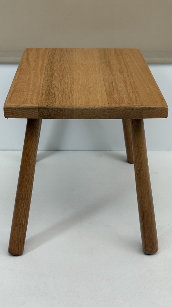 Vintage Brutalist Eiken Hout Bijzettafel Kruk Plantentafel – Wood (photo 5 of 12)