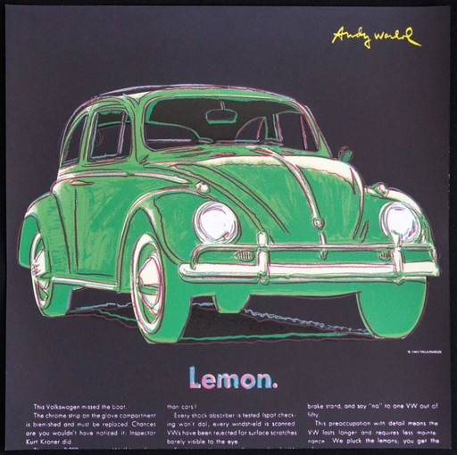 1986 Musée d'art Carnegie D'après Andy Warhol « VW Lemon » Lithographie