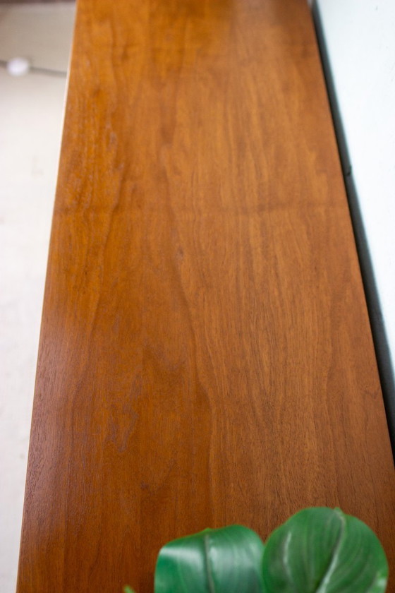 Image 1 of Vintage vitrinekast, boekenkast, ladekast, dressoir, teak, walnoot, jaren 60