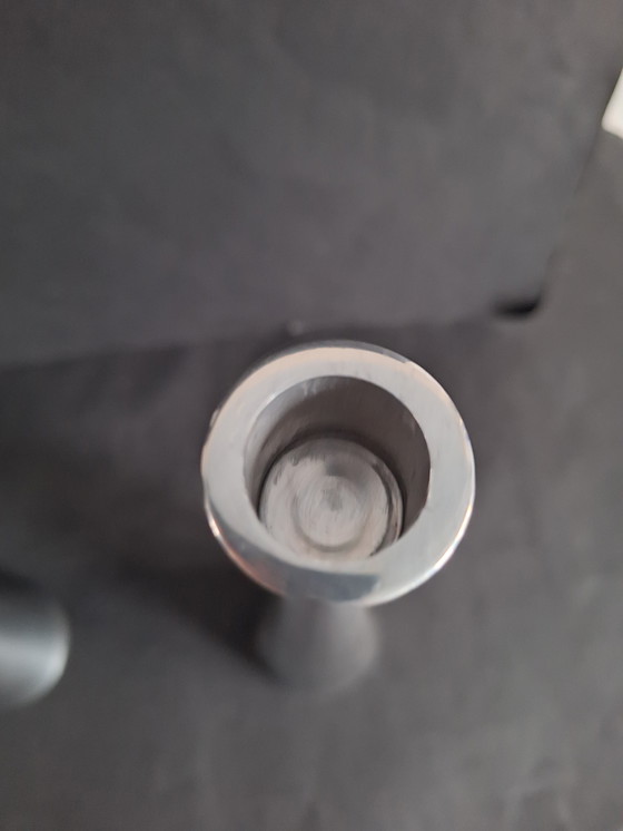 Image 1 of Erika Pekkari pour Ikea 2 bougeoirs design chromé type Götta 1990.