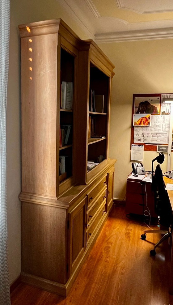 Flamant Breakfront Bookcases in white washed oak, Wood, Brown, Modern (photo 3 of 5)