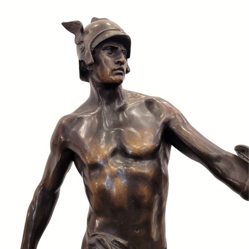 Sculpture “Gallic Warrior”, bronze, signed E. Picault, 19th century – France