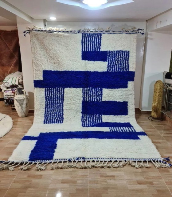 Image 1 of Berberteppich 300x200 cm - Moderne blaue Motive