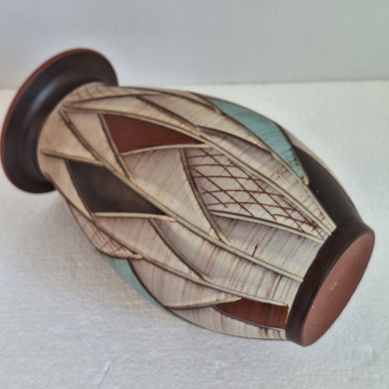 Image 1 of Vaas Sgrafitto sawa van Ritz keramiek jaren'60