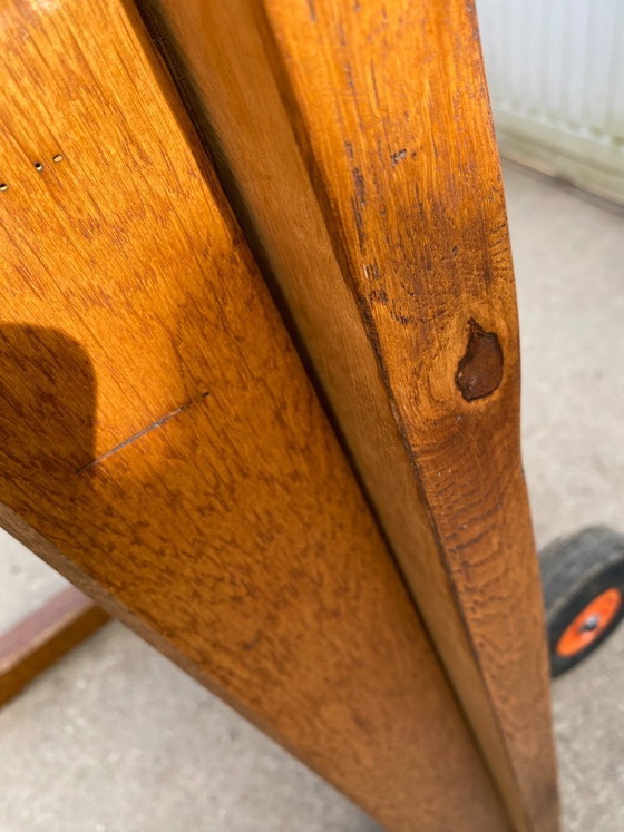 Image 1 of Table de ferme à repas à manger en chêne massif 1950 130x80 h76cm