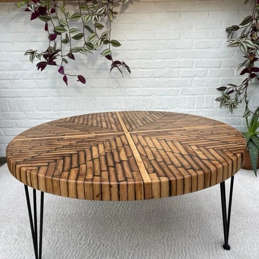 Tavolino da caffè rotondo in mosaico