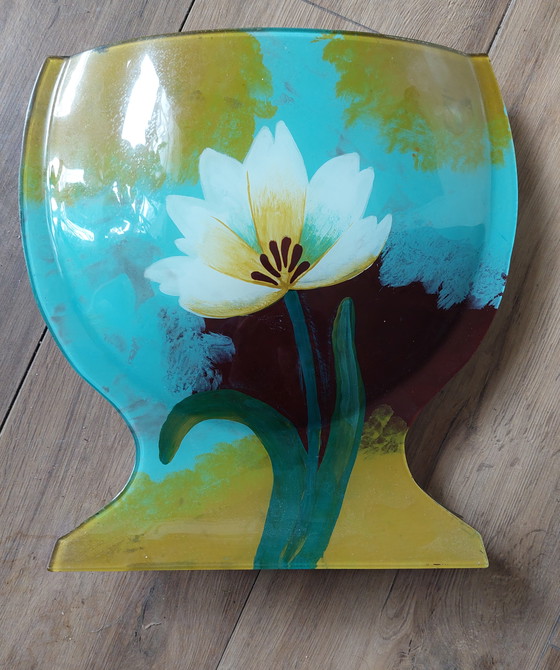 Image 1 of Maria Mazotto Hand Painted Glass Vase